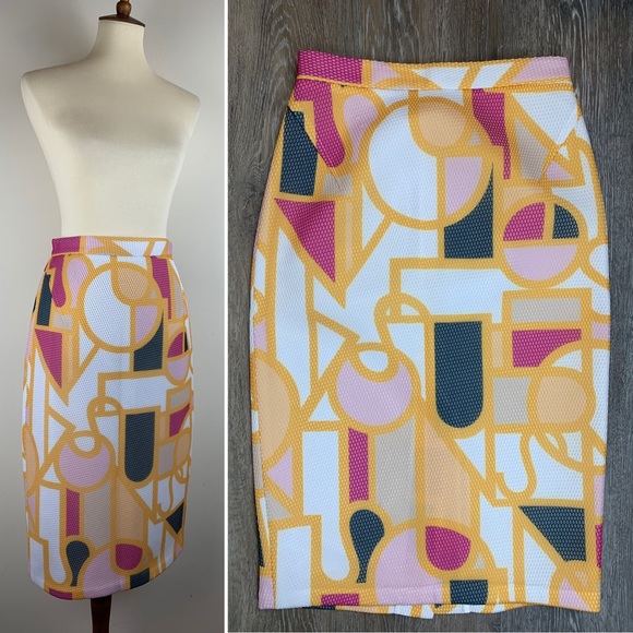 Raoul Dresses & Skirts - Ulta-modern Raoul Mesh Puzzle Print Pencil Skirt
